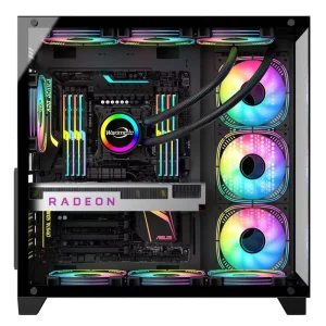Popular Best Selling Panoramic Edition Sea View Customized ATX Full Tower Aluminum Alloy Tempered Glass Gamer Computer Cabinet