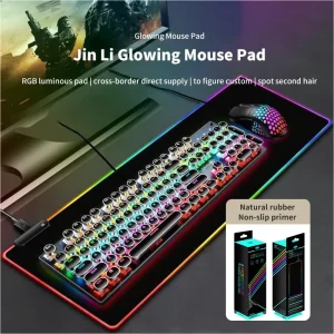 Popular RGB Luminous Game Mouse Pad Multi color Light Internet Cafe Game Table Pad Large Size Non slip Luminous Pad