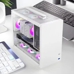 Portable MATX Mini Gaming PC Case with Tempered Glass & Handle Support ATX PSU Small Tower Computer Case
