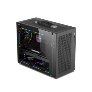 Portable Mid Tower Gaming Computer PC Case Cabinet Aluminum Micro ATX Mini ITX Glass Side Panel Desk Cases & Towers