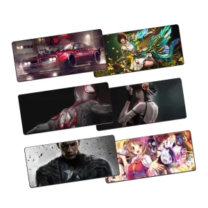 Portable Personalized Custom Natural Rubber Cartoon Eco friendly Nice Pattern Desk Mouse Mat Game Gaming Black Sublimation