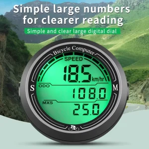 Portable Road Bicycle Computer Waterproof Luminous Speed Odometer for Mountain Biking