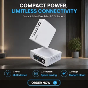 Powerful Intel N150 Mini Desktop Computer 32GB DDR4 512GB NVMe SSD USB3.2 Gigabit Ethernet Win11 4K Gaming Office Industrial
