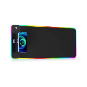 Printed Extended RGB Gaming Mouse Pad Custom Logo Wireless Charging XXL 10W Lighting Map RGB Gaming Keyboard Natural Stock