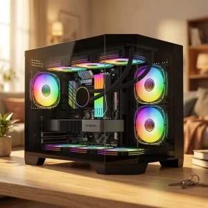 Prism PRO Seaview Room ATX Computer Case 360 Water cooled 4090 Graphics Card Compatible Double Sided Glass Type C M ATX Stock