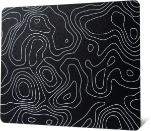 Professional Large Glass Mousepad for Gaming Black Topographic Hard Gaming Mouse Pad Mouse Mat
