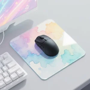 Professional Smooth Glass Mouse Pad OEM Factory Fastest Control Micro Etched Surface Tempered Glass Mousepad for CS2 Gaming