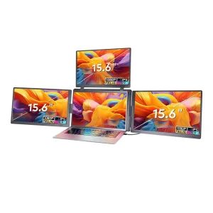Promotion 15.6 Inch 1080P Quad Portable Monitor One Cable IPS Dual Display for Laptop Business Trading Gaming Type C
