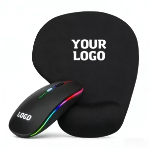 Promotion Corporate Office Gifts Set Custom LOGO Printed Wireless Mouse with Mousepad Mouse Pad Mousepad 2.4G RGB Office Mouse