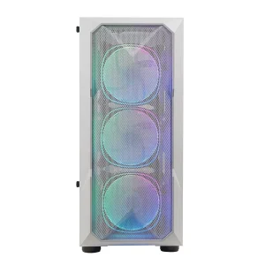 R11 OEM White Mid Tower PC Case Tempered Glass Computer Case Mesh Front Panel