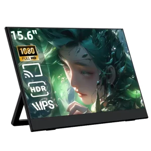 R&E High Quality 15.6 Inch FHD IPS Extender Laptop 1 Cable Plug Play Folding Monitor External Multi Display Travel Wireless