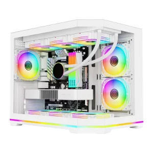 RGB E-ATX ATX MATX ITX Full-Tower Gaming PC Case with Aluminum Alloy and Power Supply