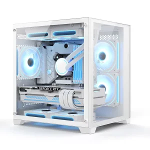 RGB Gaming Computer Case MATX ITX Mid Tower Aluminum Alloy PC Chassis