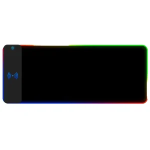 RGB Gaming Mouse Pad 4 x 300 x 800mm with Qi Wireless Phone Charger for iOS and Android