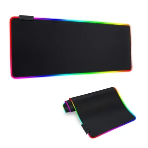 RGB Gaming Mouse Pad Large Extended Soft Rubber Desk Mat with LED Lighting