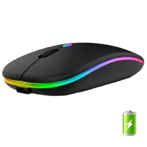 RGB LED Custom Gaming Mouse Dual-Mode Silent USB Wireless Rechargeable Battery