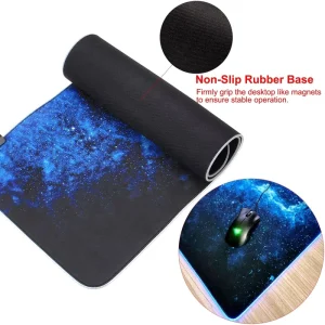 RGB LED Gaming Mouse Pad 80x30cm Waterproof Anti-Slip Rubber Base Computer Desk Mat
