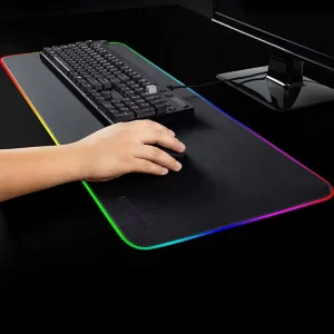 RGB LED Gaming Mouse Pad Custom Printed Large Non-Slip Rubber Base