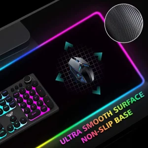 RGB LED Gaming Mouse Pad with 10 Lighting Effects Non slip Rubber Base 800x300mm Size in Stock