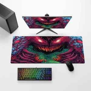RGB LED Large Gaming Mouse Pad with Stitched Edges