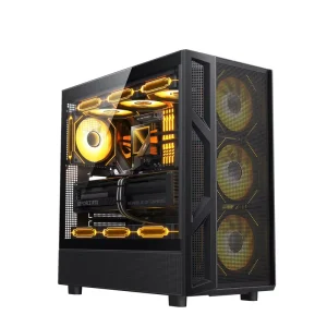 RGB Micro-ATX ITX E-ATX Gaming PC Case Tempered Glass