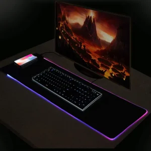 RGB Wireless Charging Gaming Mouse Pad with LED Light Natural Rubber Material Stock Available Gotodo Brand