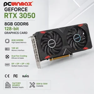 RTX 3050 8GB GDDR6 128-Bit Gaming GPU Ray Tracing Graphics Card for 1080P Desktop PCs