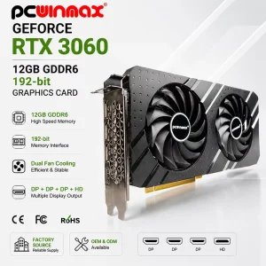 RTX 3060 12GB GDDR6 192-Bit Gaming GPU OEM/ODM Graphics Card for 1080P/1440P Desktop PCs