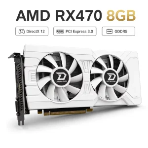 RX 470 8GB GDDR5 256Bit White Dual Fan Gaming Graphics Card GPU for Desktop PC