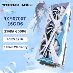 RX 9070 XT 16GB GDDR6 256-bit GPU Gaming Desktop Graphics Card with Fan Cooling