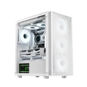 Rashomon Micro-ATX Desktop Computer Case Mid Tower Gaming PC with Clear Mesh Panel