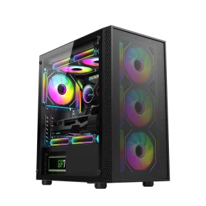 Rashomon MicroATX Desktop PC Case Tempered Glass Side Panel Gaming Mid Tower