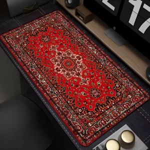Red Persian Carpet Mouse Pad Office Items Computer Mats Moueepad Table Mats Persian Texture Desk Gadgets Xxl Gaming Mat 90×40