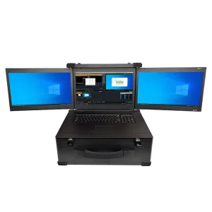 Rugged 7-Slot Portable PC with 17.3-Inch Full HD 1080p 3-Screen Display
