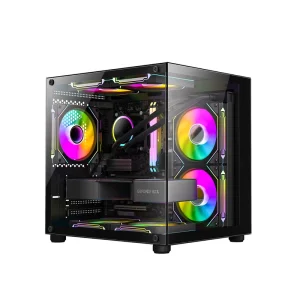 Ruix Carnival S2 M ATX Case Full View Seaview Tempered Glass Mini Computer Case 7 Fans Position Support 240mm Water Cooler Top