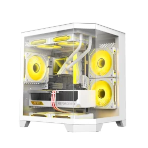 Ruix Customizable Mini Desktop Gaming Computer Case 360mm Liquid Cooler Supported Mid Tower for Multi Purpose Office MicroATX