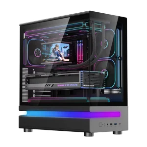 Ruix Galaxy Pro New Design Gaming ATX PC Case Desktop Fish Tank Computer Gabinet Tempered Glass ARGB LED Strips PC Case