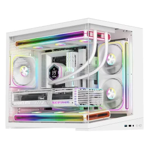 Ruix Iceblade White Desktop Gaming PC Cases Micro ATX Computer Cabinets with Dustfilter on Top Support 360mm AIO