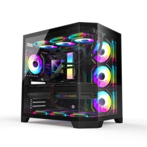 Ruix M ATX Desktop Computer Cabinet Fish Tank Plus Double Sided Tempered Glass Office Case Mid Tower Stock Stylish Fashion