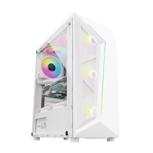 Ruix Plus Office Computer Cabinet Fashionable RGB Gaming Case RGB Front Side Mesh Stitch Panel Tempered Glass Mid ATX Stock
