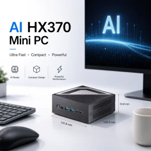 Ryzen AI 9 HX370 Mini PC Radeon 880M DDR5 64GB NVMe 2TB USB4 Dual 2.5G LAN 4K AI Training Desktop Computer OEM Factory