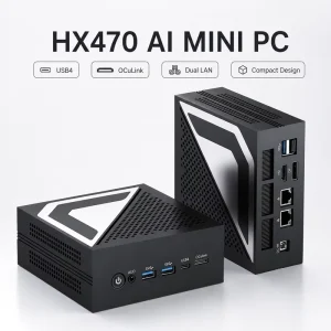 Ryzen AI 9 HX470 OCuLink Mini PC 16 Core DDR5 64GB PCIe 4.0 2TB SSD Dual 2.5G LAN AI Gaming Computer for OEM Orders