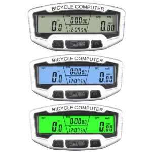SD-558A Wired Bike Computer with Backlight, Speedometer, LCD Digital Display, Odometer and Stopwatch