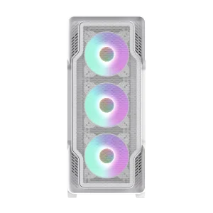 SIEGE White E ATX Computer Gaming Case 0.6mm Steel Chassis Mid Tower with Audio Front Port and Fan Used Mesh ABS Material