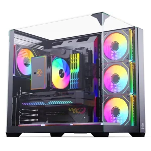 SNOWMAN CS015PRO 3 SIDE Glass 7Fans ATX PC Case Motherboard Light emitting Supported 5V 3Pin ARGB Desktop ATX Motherboard Case