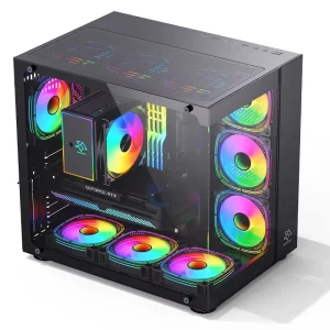 SNOWMAN Factory Direct PC Gaming Office Home Chassis Simple Installation Design Computer Case WithTempering Glass Black or White