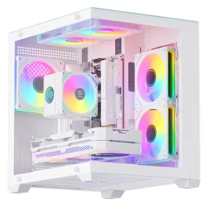SNOWMAN Hot Selling Mini PC Case Micro ATX ITX Mini Desktop PC Case Gaming Transparent Glass Side Plate Computer Case