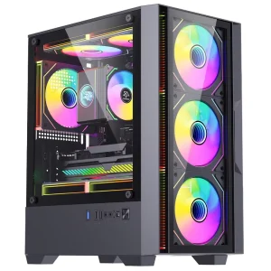 SNOWMAN Newly High Quality Gaming PC Desktop Computer Gaming RGB ATX Computer Case Frame Chassis &Mid Tower Cabinet