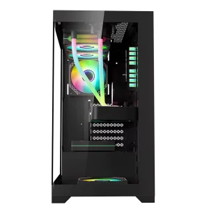 SNOWMAN PC Gaming Case Customize PC Gamer Case M ATX Mini ITX Mid Tower Tempered Glass Black Color Computer Case