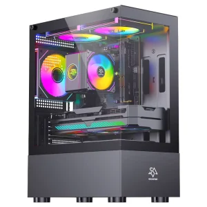 SNOWMAN Thoughtfully designed M ATX Mini ITX Computer Case Gaming Tower Tempering Glass Computer PC case Black or White